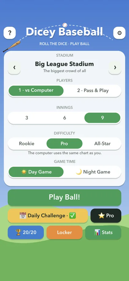 Main menu