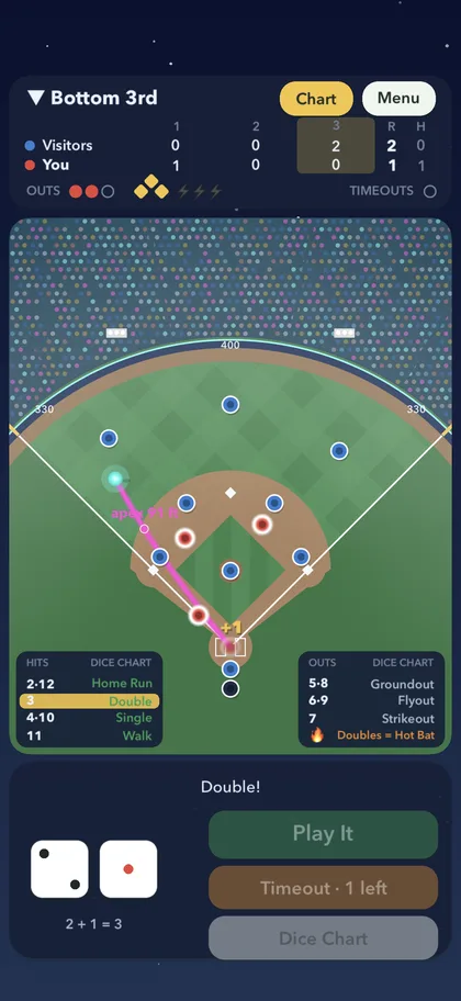A night game with the neon ball