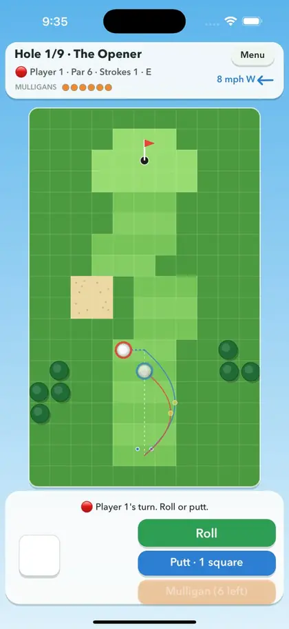 Two players' shot trails