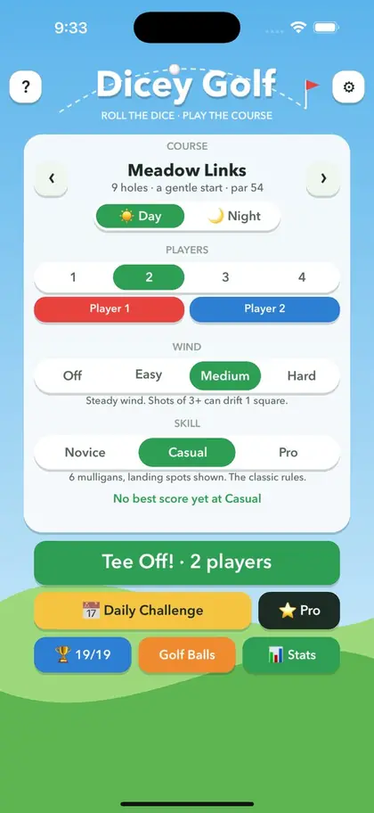 Main menu